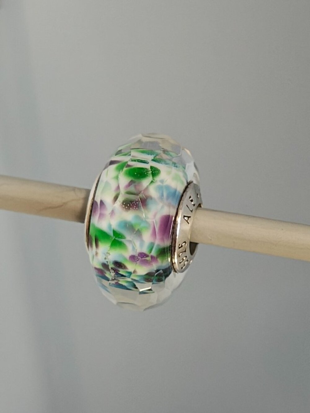 Authentic Retired Pandora Tropical Sea Glass Faceted Murano Charm 791610
